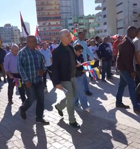 Ato em Cuba contra agressão dos EUA à Venezuela