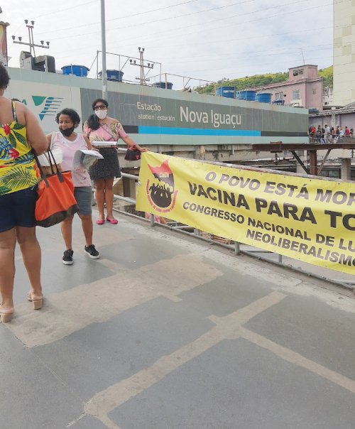 Integrantes do Comitê do CNCN-RJ vão até o Povo em Nova Iguaçu e interagem sobre a necessidade da vacina! O Povo está Morrendo! Vacina para todos já!