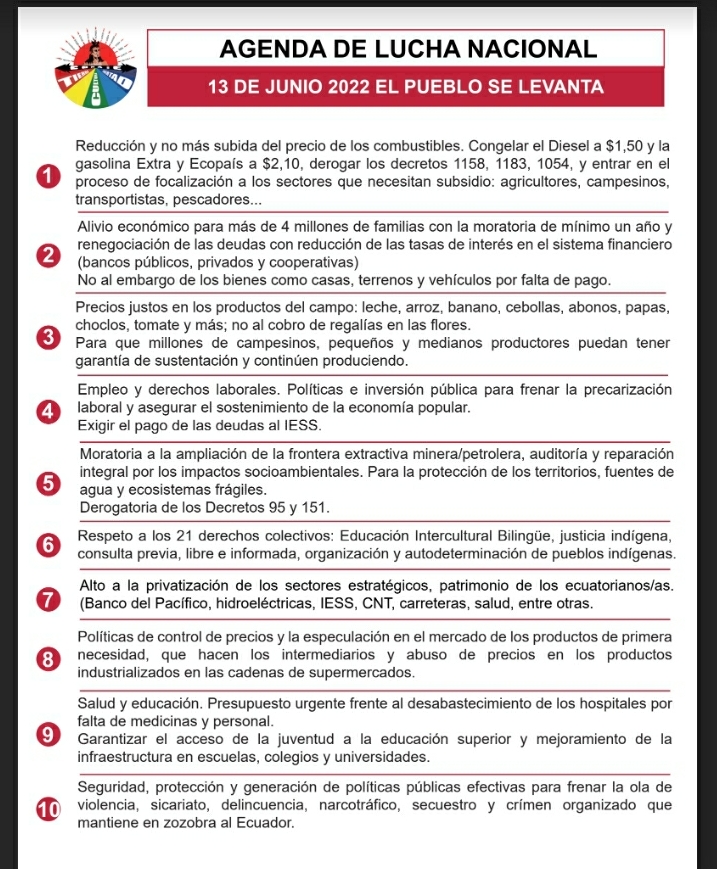 Agenda de Lucha Nacional - Equador