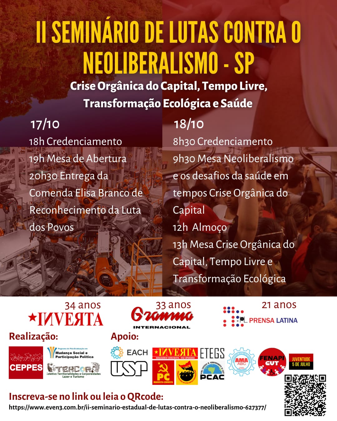 Banner II Seminario de Lutas Contra o Neoliberalismo - SP - 2025