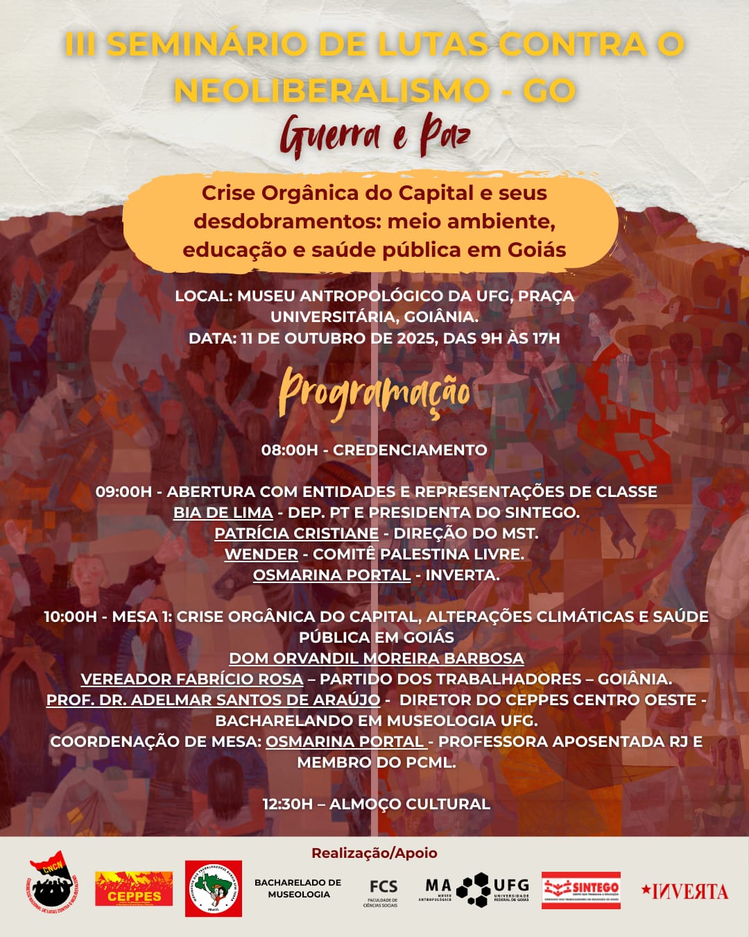 Banner III Seminario de Lutas Contra o Neoliberalismo - GO - 2025