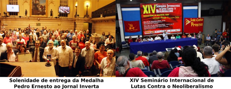 Solenidade Inverta recebe medalha Pedro Ernesto e XIV Seminario de Lutas Contra o Neoliberalismo