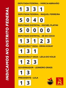 PCML/CNCN DISTRITO FEDERAL INDICA NESSAS ELEIÇÕES 2026