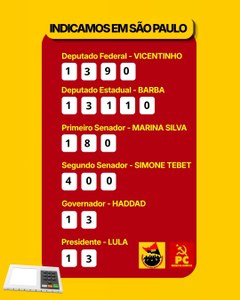 PCML/CNCN SÃO PAULO INDICA NESSAS ELEIÇÕES 2026