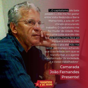 Nota de pesar pelo falecimento do Camarada João Fernandes