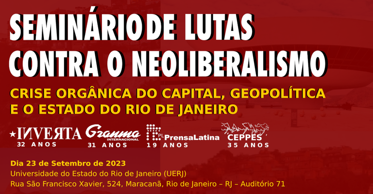 Banner Seminario de Lutas Contra o Neoliberalismo - 2023