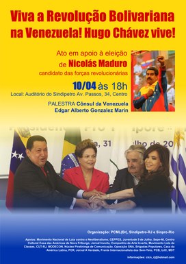 Cartaz ato Venezuela 10 de abril no Sindipetro