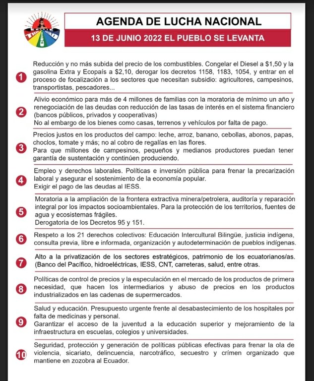 Agenda de Lucha Nacional - Equador
